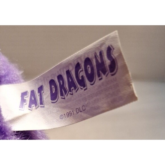 Vintage Commonwealth Fat Dragons Purple 1991 Plush Stuffed Animal Toy - Picture 7 of 8